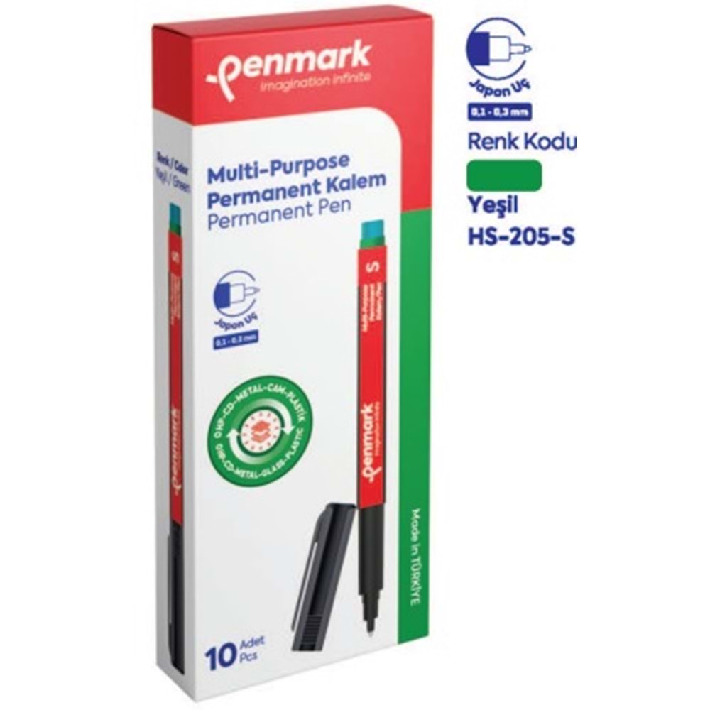 ASETAT KALEMİ (S) (CD-METAL-CAM-PLASTİK) YEŞİL