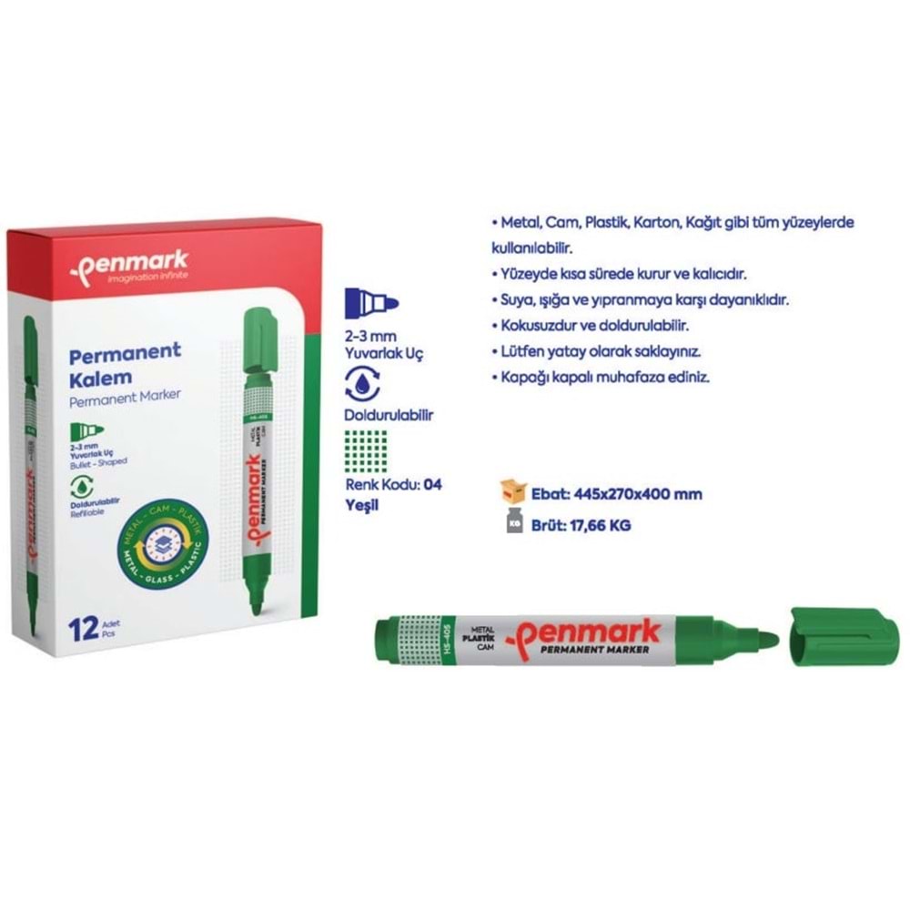 PERMANENT MARKER YUVARLAK UÇ YEŞİL