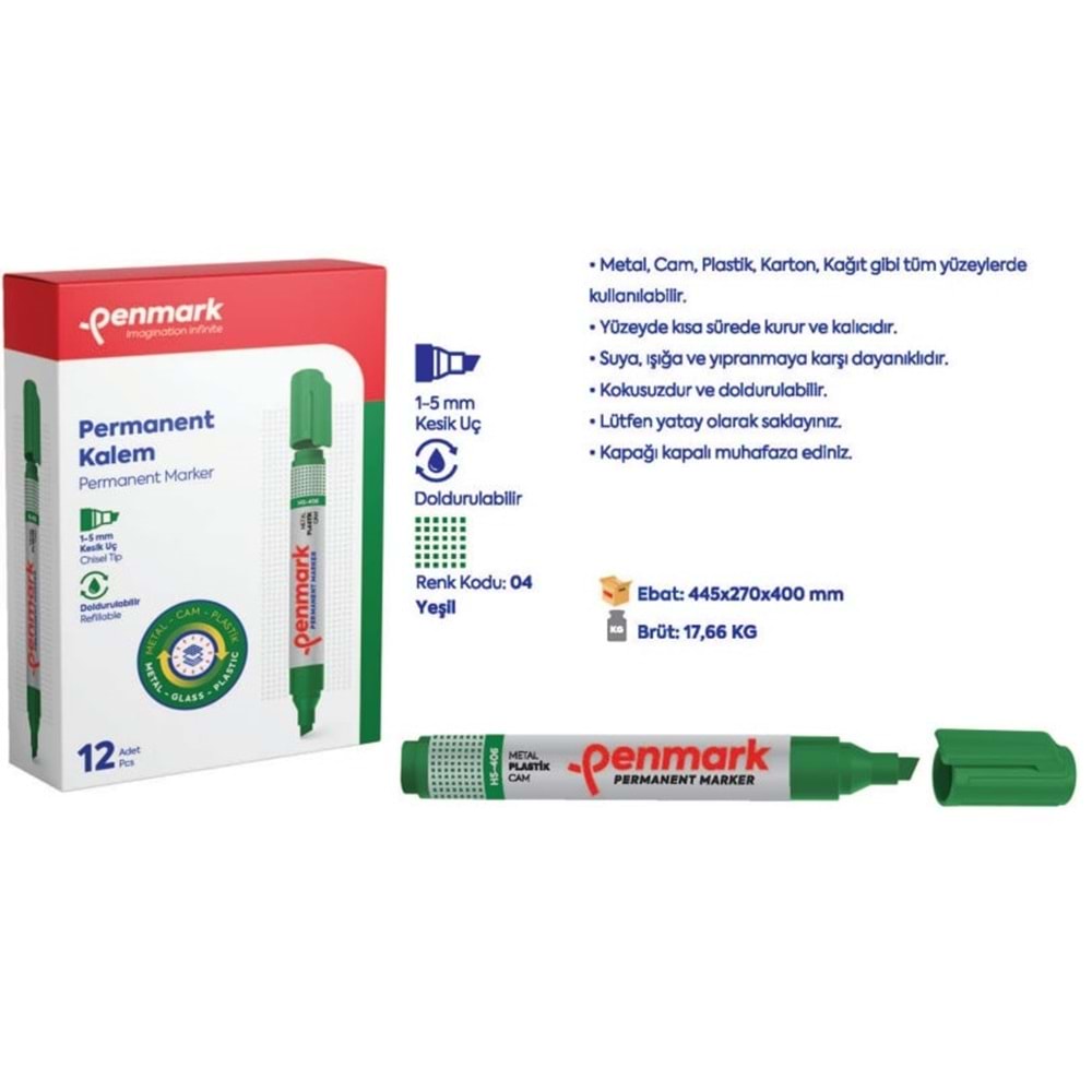 PERMANENT MARKER KESİK UÇ YEŞİL