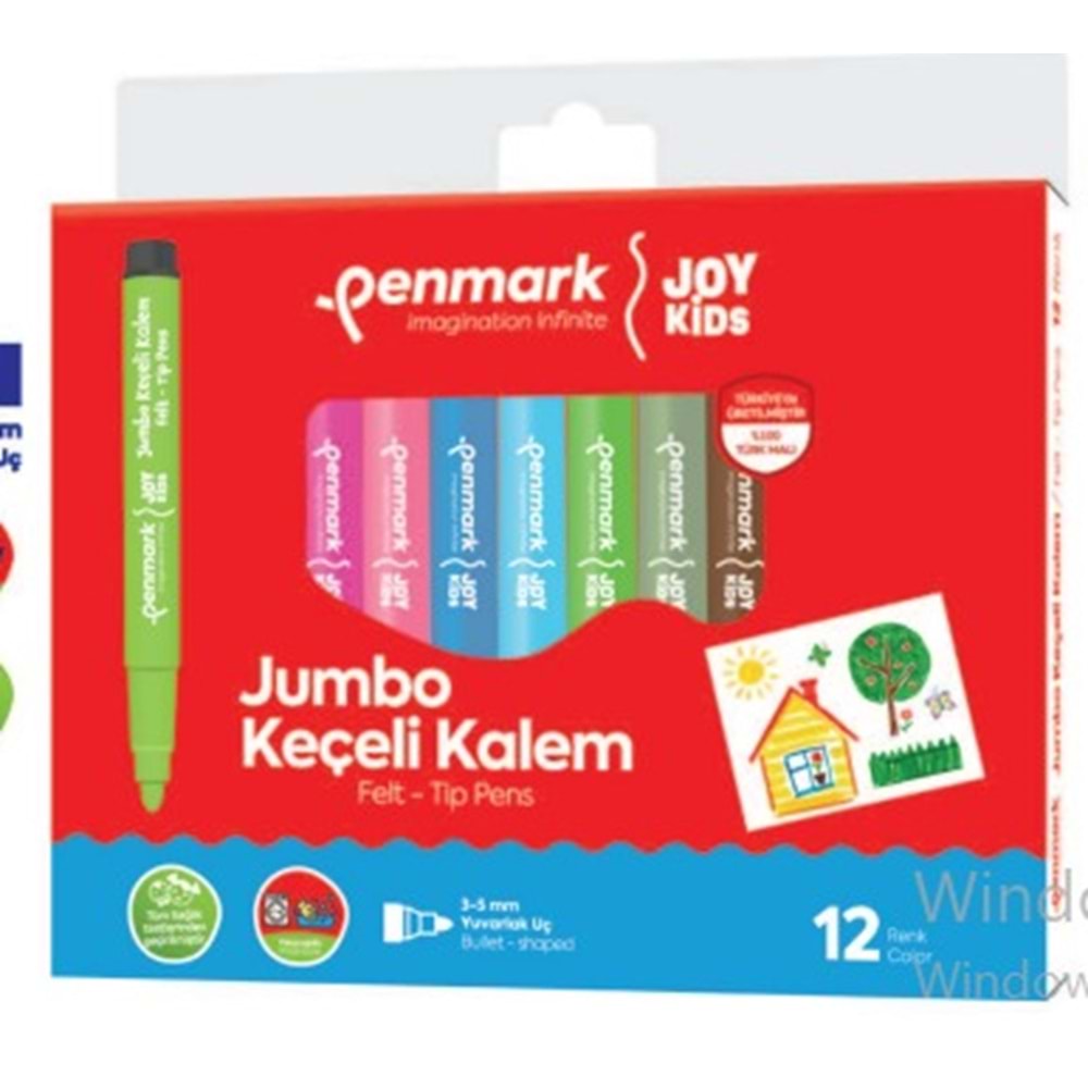 SÜPER YIKANABİLİR JUMBO KEÇELİ KALEM 12 Lİ SET