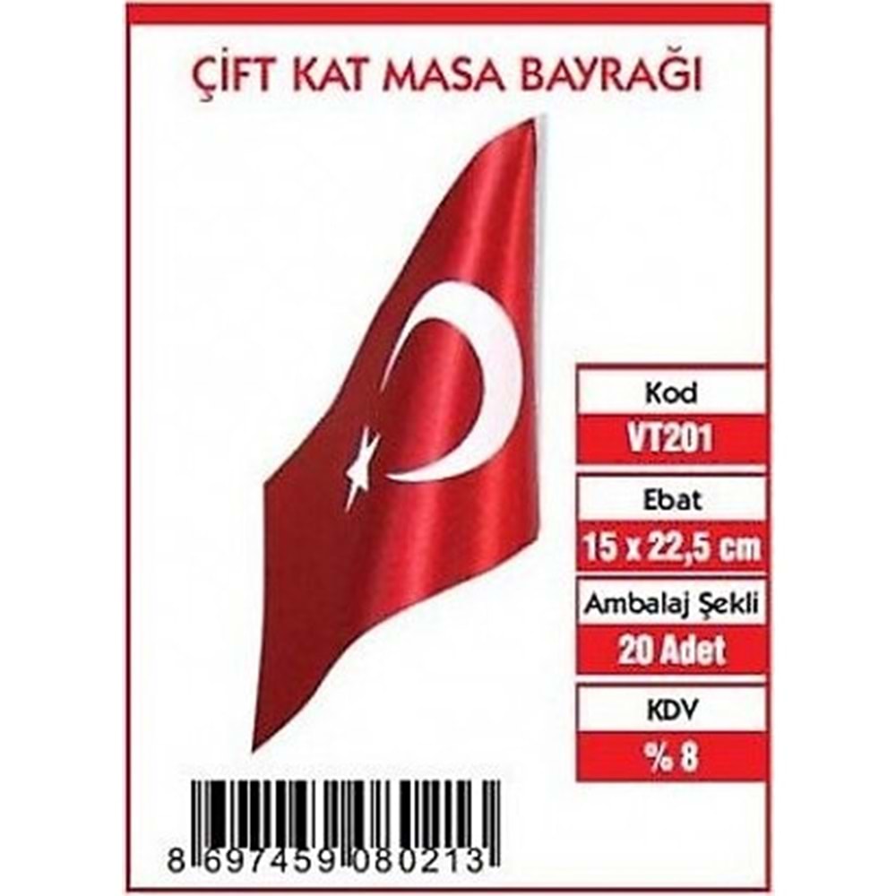15x22,5 ÇİFT KAT MASA BAYRAĞI