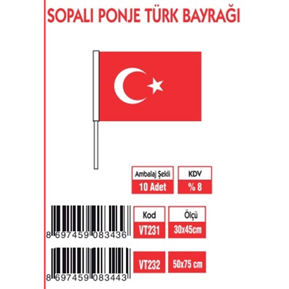 SOPALI PONJE BAYRAK 30X45