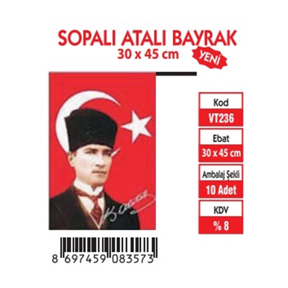 SOPALI ATALI BAYRAK 30X45