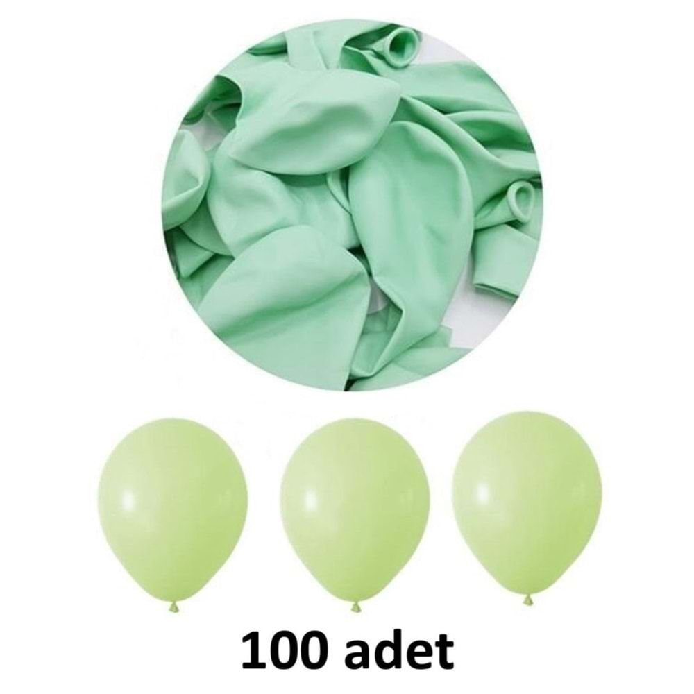 TEKRENK BALON AÇIK YEŞİL 100 LÜ