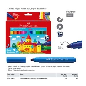 FC JUMBO KEÇELİ KALEM 12Lİ,SUPERWASHABLE