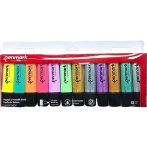 FOSFORLU KALEM 12 Lİ ASETAT KARIŞIK RENK 6 PASTEL + 6 SİMLİ