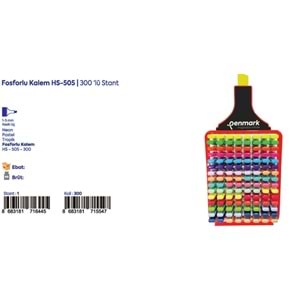 FOSFORLU KALEM 300 LÜ STAND NEON+PASTEL+TROPİK