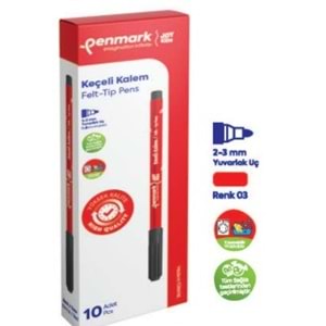 SÜPER YIKANABİLİR KEÇELİ KALEM 10 LU KUTU KIRMIZI
