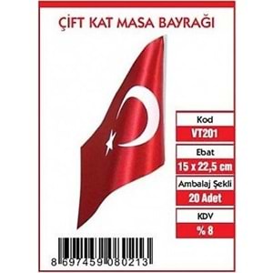 15x22,5 ÇİFT KAT MASA BAYRAĞI