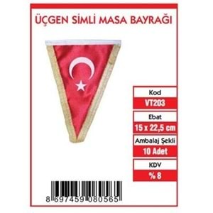 15x22,5 ÜÇGEN SİMLİ MASA BAYRAĞI