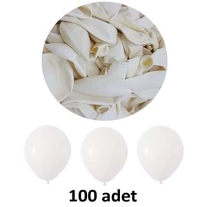 TEKRENK BALON BEYAZ 100 LÜ