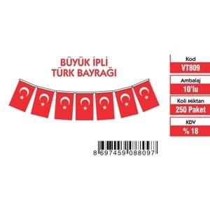 BÜYÜK İPLİ TÜRK BAYRAĞI