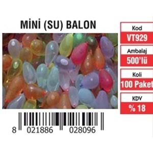 MİNİ ( SU ) BALON (500'LÜ)