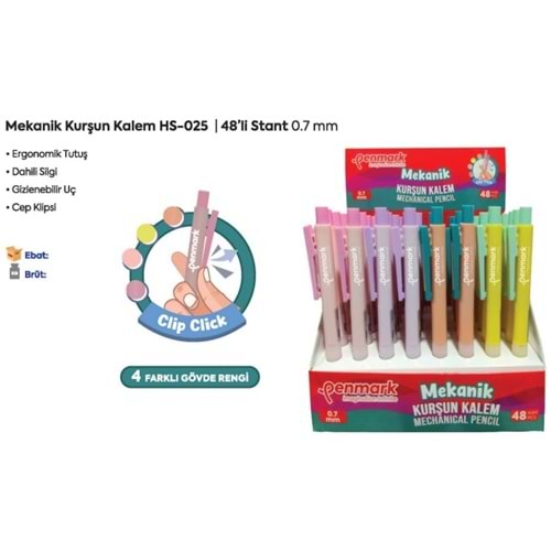 VERSATİL KALEM 4 RENK 48 Lİ STAND 0.7 UÇ