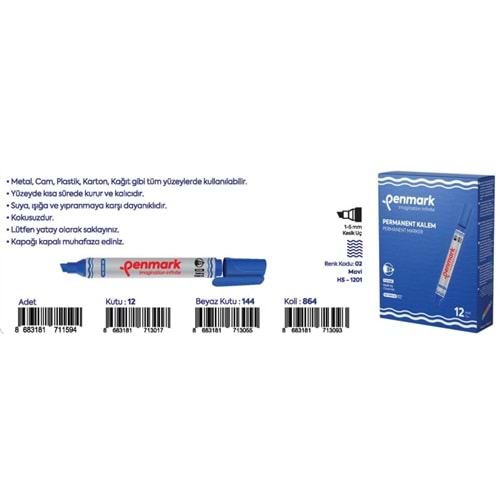 PERMANENT MARKER KESİK UÇ MAVİ