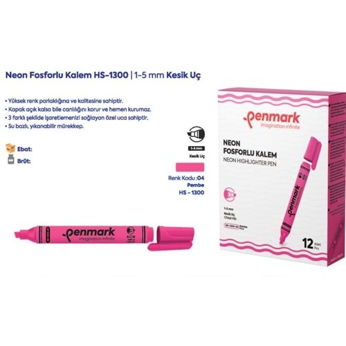KALEM TİPİ FOSFORLU KALEM PEMBE