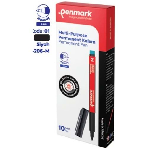 ASETAT KALEMİ (M) (CD-METAL-CAM-PLASTİK)SİYAH