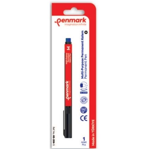 ASETAT KALEMİ (M) (CD-METAL-CAM-PLASTİK) TEKLİ BLİSTER SİYAH