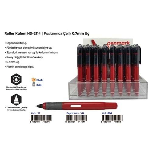 ROLLER KALEM TÜPLÜ 48 Lİ STAND 0.7 MM