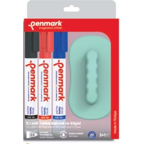 BEYAZ TAHTA KALEMİ 3 LÜ SET+SİLGİ