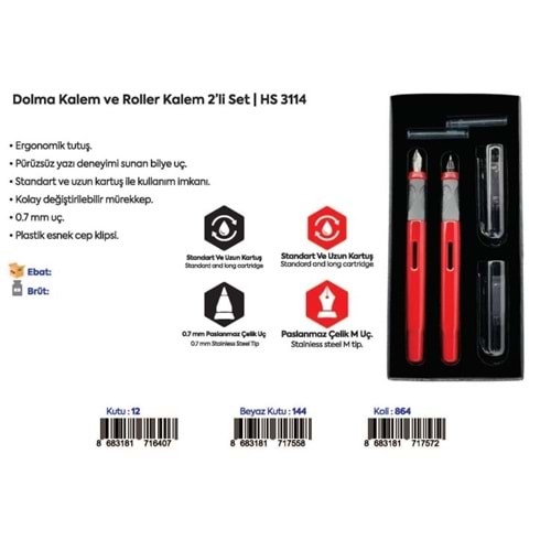DOLMA ROLLER KALEM 2 Lİ SET