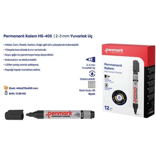 PERMANENT MARKER YUVARLAK UÇ SİYAH