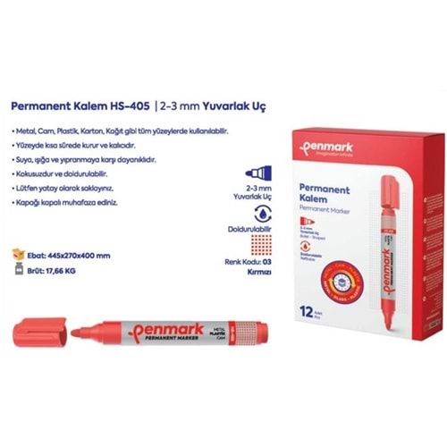 PERMANENT MARKER YUVARLAK UÇ KIRMIZI