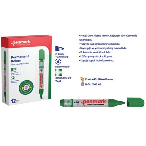 PERMANENT MARKER YUVARLAK UÇ YEŞİL