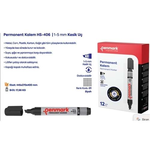 PERMANENT MARKER KESİK UÇ SİYAH