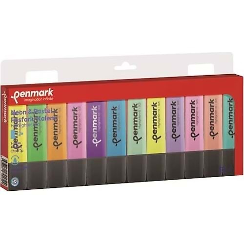 FOSFORLU KALEM 12 Lİ ASETAT KARIŞIK RENK 6 PASTEL+ 6 NEON