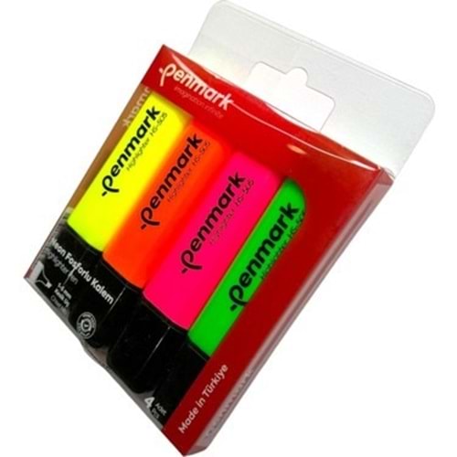 FOSFORLU KALEM 4 LÜ ASETAT KARIŞIK RENK NEON