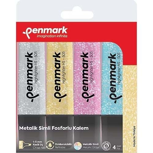 FOSFORLU KALEM 4 LÜ ASETAT KARIŞIK RENK SİMLİ