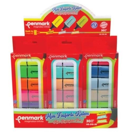 MİNİ FOSFORLU KALEM 6 LI SET NEON+PASTEL+TROPİK