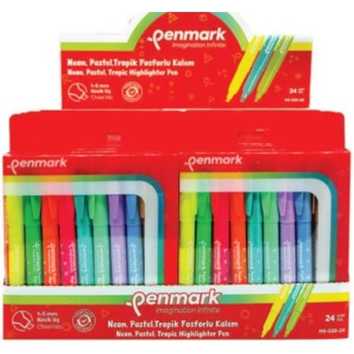 KALEM TİPİ FOSFORLU KALEM 10 LU SET NEON+PASTEL+TROPİK