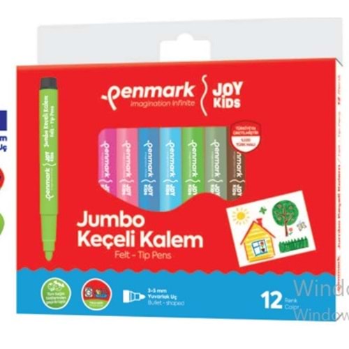 SÜPER YIKANABİLİR JUMBO KEÇELİ KALEM 12 Lİ SET