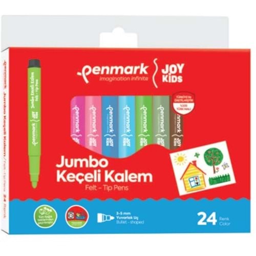 SÜPER YIKANABİLİR JUMBO KEÇELİ KALEM 24 LÜ SET