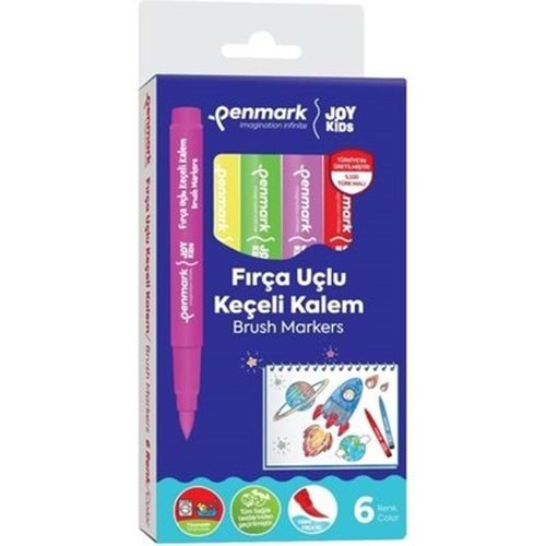SÜPER YIKANABİLİR BRUSH UÇLU KEÇELİ KALEM 6 LI SET