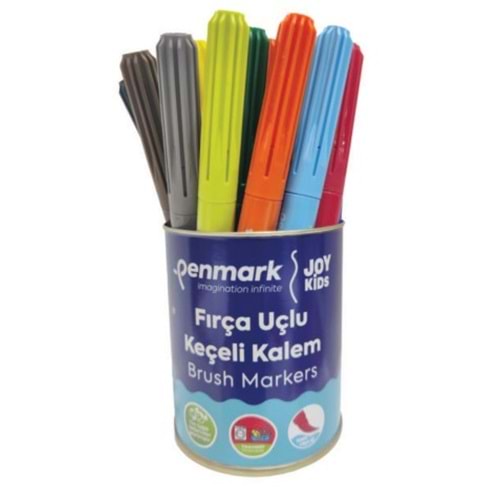 SÜPER YIKANABİLİR BRUSH UÇLU KEÇELİ KALEM 18 İ METAL KUTU
