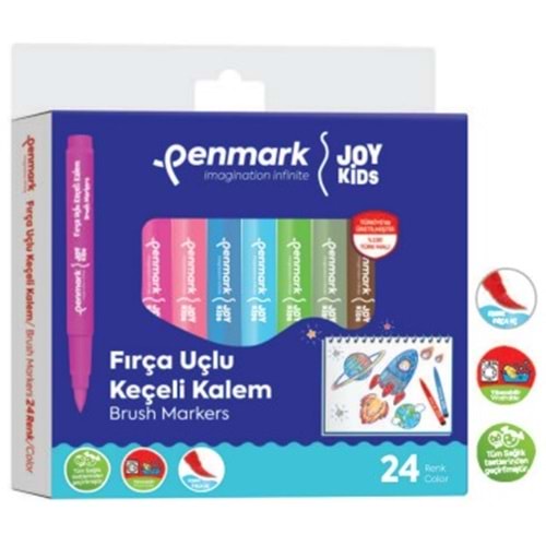 SÜPER YIKANABİLİR BRUSH UÇLU KEÇELİ KALEM 24 LÜ SET