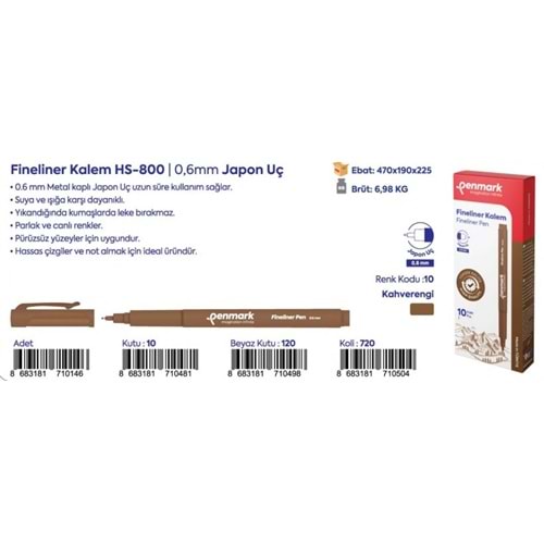 FİNELİNER KALEM 0,6 MM JAPON UÇ KAHVERENGİ