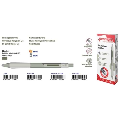 ROLLER JEL KALEM 0.5 MM YEŞİL