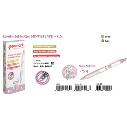 ROLLER JEL KALEM 0.5 MM SULU ŞEFTALİ
