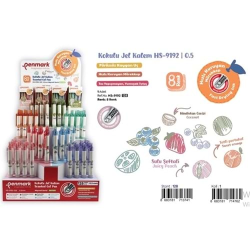 ROLLER JEL KALEM KARIŞIK 128 Lİ STAND 0.5 MM