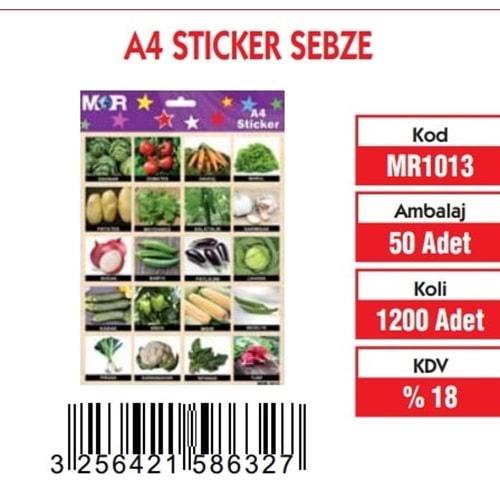 A-4 STİCKER SEBZE