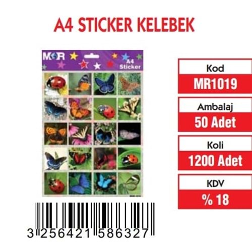 A-4 STİCKER KELEBEK
