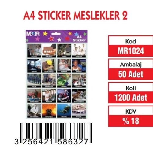 A-4 STİCKER MESLEKLER-2