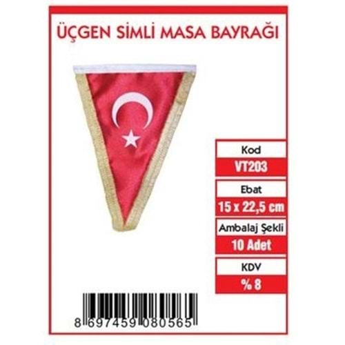 15x22,5 ÜÇGEN SİMLİ MASA BAYRAĞI