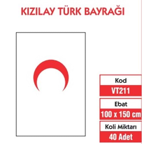 100x150 cm KIZILAY BAYRAĞI