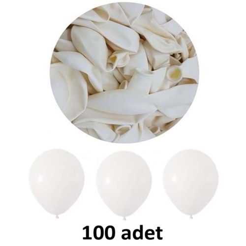 TEKRENK BALON BEYAZ 100 LÜ