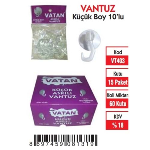 VANTUZ KÜÇÜK BOY (10'LU)